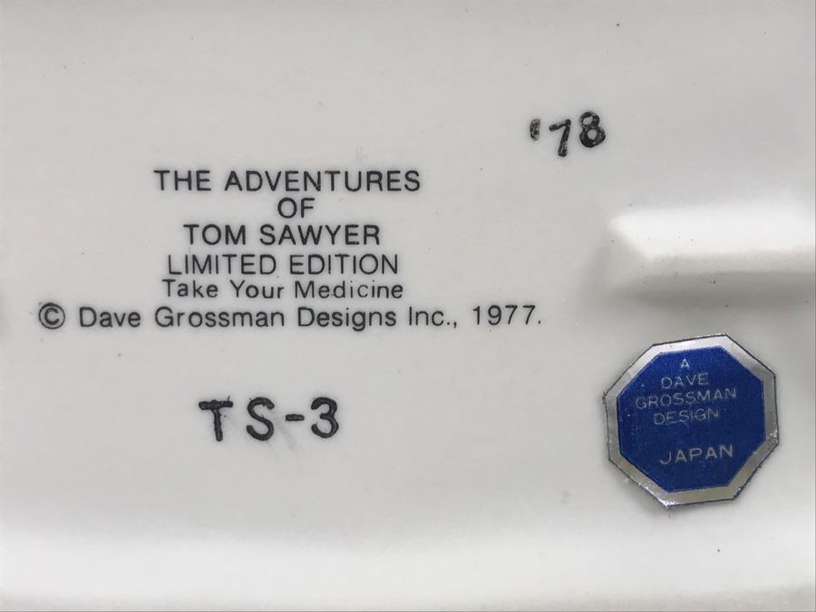 Vintage 1978 Norman Rockwell Figurine Dave Grossman Designs With Original Box The Adventures Of Tom Sawyer Limited Edition Take Your Medicine [Photo 10]