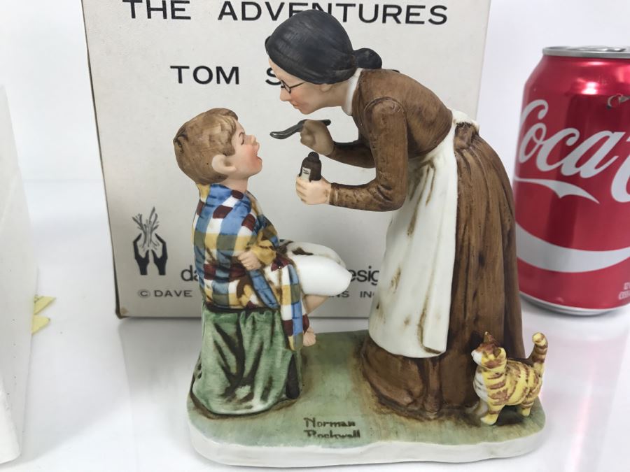 Vintage 1978 Norman Rockwell Figurine Dave Grossman Designs With Original Box The Adventures Of Tom Sawyer Limited Edition Take Your Medicine [Photo 4]