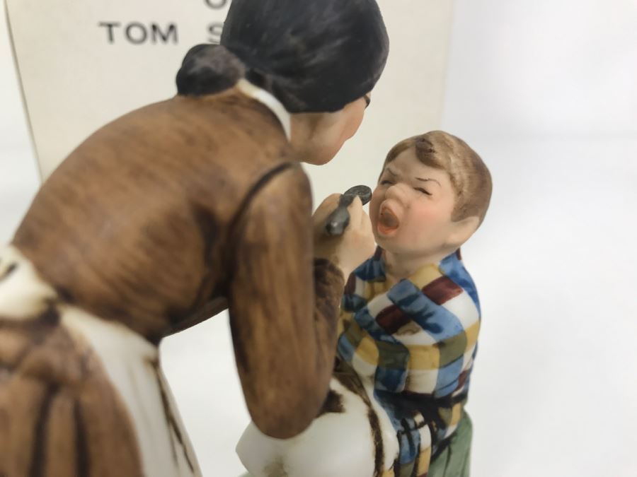 Vintage 1978 Norman Rockwell Figurine Dave Grossman Designs With Original Box The Adventures Of Tom Sawyer Limited Edition Take Your Medicine [Photo 8]