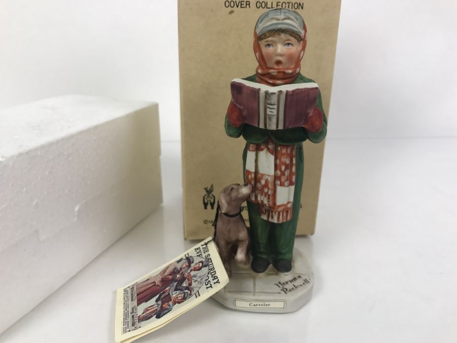 Vintage 1974 Norman Rockwell Figurine The Saturday Evening Post Dave Grossman Designs With Original Box Carroler [Photo 3]