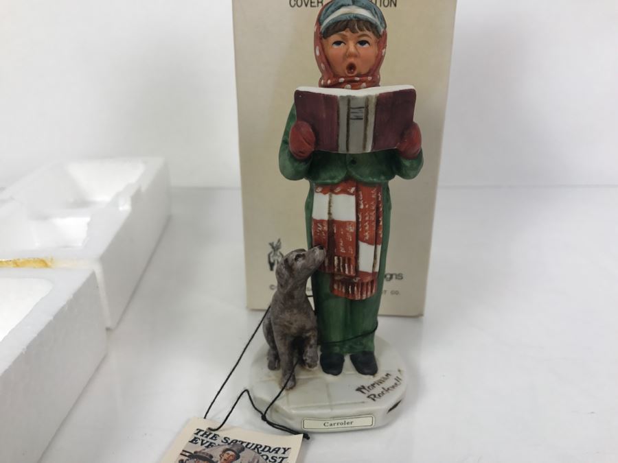 Vintage 1978 Norman Rockwell Figurine The Saturday Evening Post Dave Grossman Designs With Original Box Carroler [Photo 4]