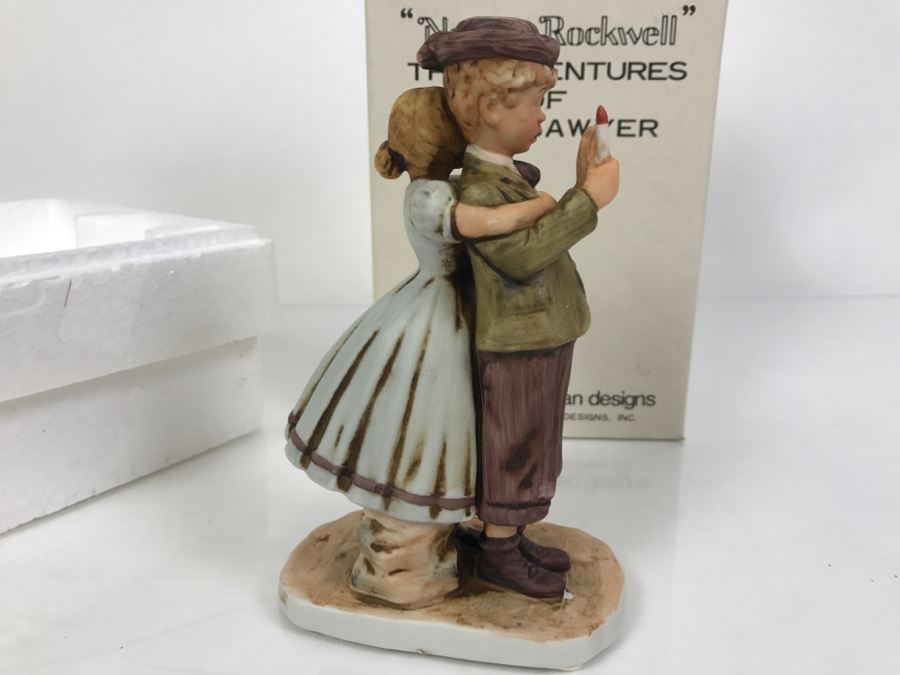 Vintage 1978 Norman Rockwell Figurine Dave Grossman Designs With Original Box The Adventures Of Tom Sawyer Limited Edition Lost In Cave [Photo 4]