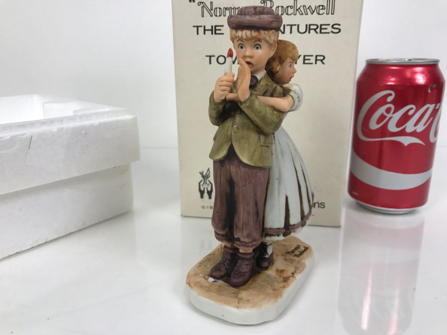 Vintage 1978 Norman Rockwell Figurine Dave Grossman Designs With Original Box The Adventures Of Tom Sawyer Limited Edition Lost In Cave [Photo 3]