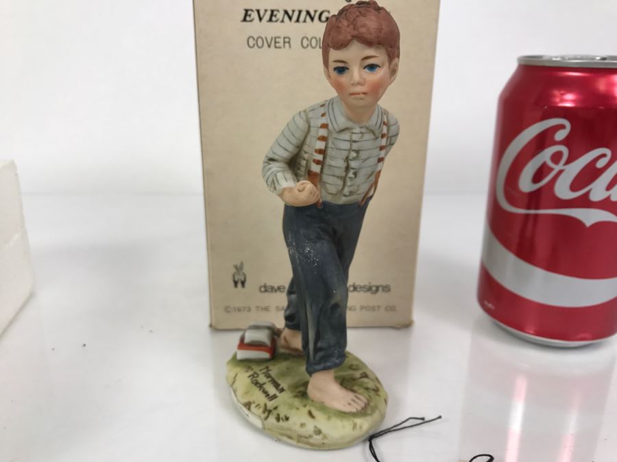 Vintage 1974 Norman Rockwell Figurine The Saturday Evening Post Dave Grossman Designs With Original Box Redhead [Photo 3]