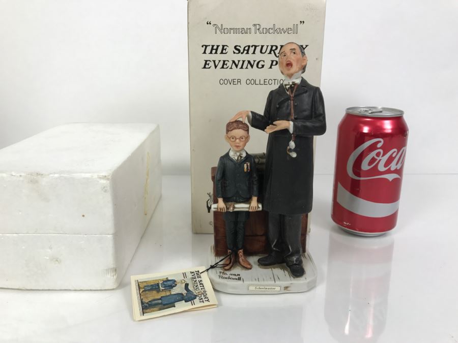 Vintage 1974 Norman Rockwell Figurine The Saturday Evening Post Dave Grossman Designs With Original Box Schoolmaster