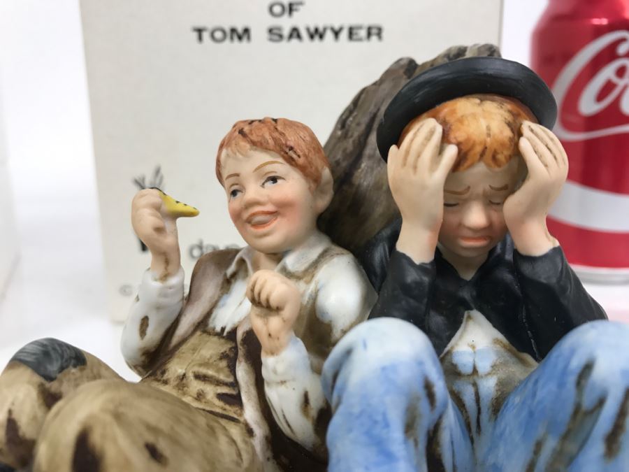 Vintage 1978 Norman Rockwell Figurine Dave Grossman Designs With Original Box The Adventures Of Tom Sawyer Limited Edition First Smoke [Photo 6]