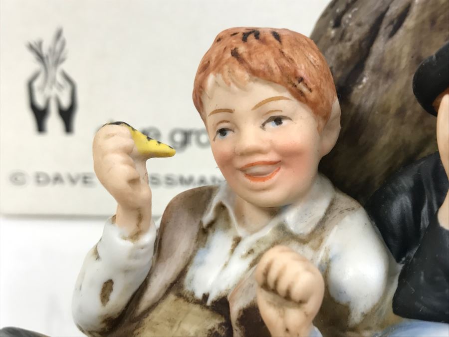 Vintage 1978 Norman Rockwell Figurine Dave Grossman Designs With Original Box The Adventures Of Tom Sawyer Limited Edition First Smoke [Photo 7]