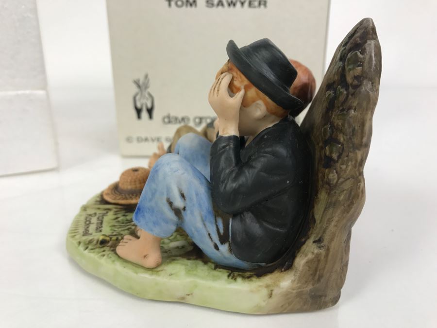 Vintage 1978 Norman Rockwell Figurine Dave Grossman Designs With Original Box The Adventures Of Tom Sawyer Limited Edition First Smoke [Photo 8]
