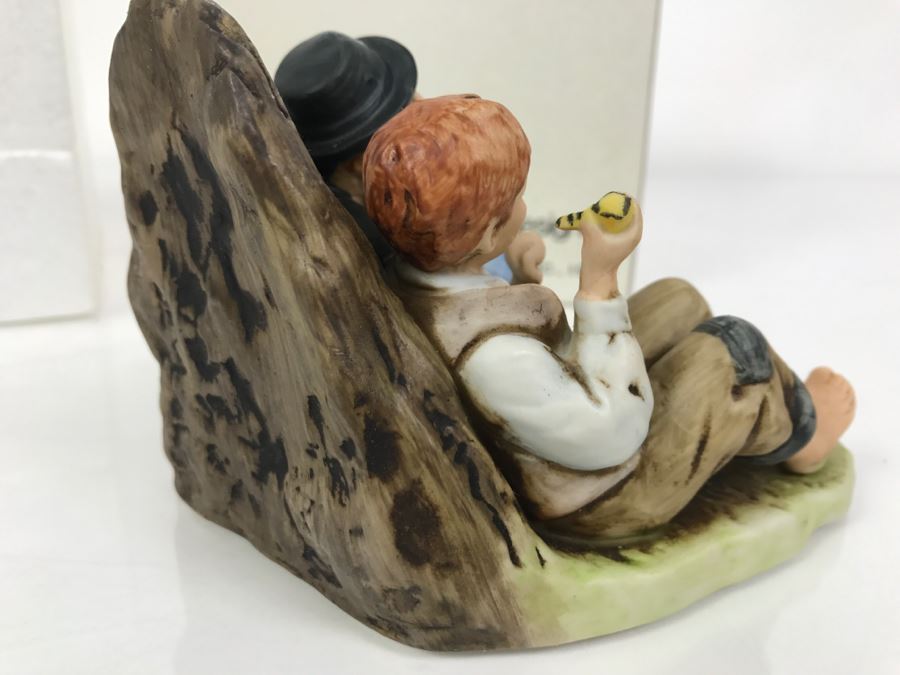 Vintage 1978 Norman Rockwell Figurine Dave Grossman Designs With Original Box The Adventures Of Tom Sawyer Limited Edition First Smoke [Photo 10]