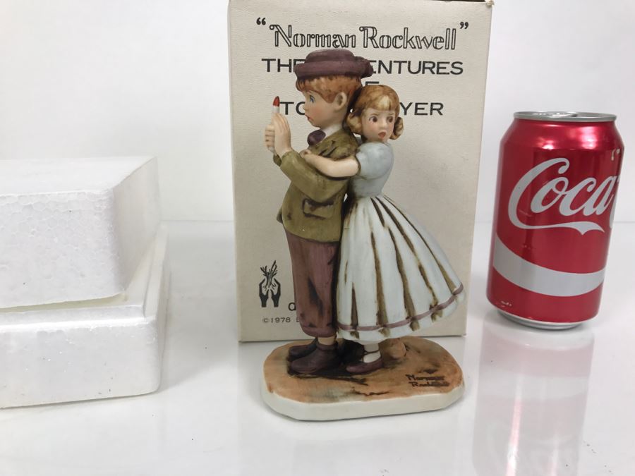 Vintage 1978 Norman Rockwell Figurine Dave Grossman Designs With Original Box The Adventures Of Tom Sawyer Limited Edition Lost In Cave [Photo 1]