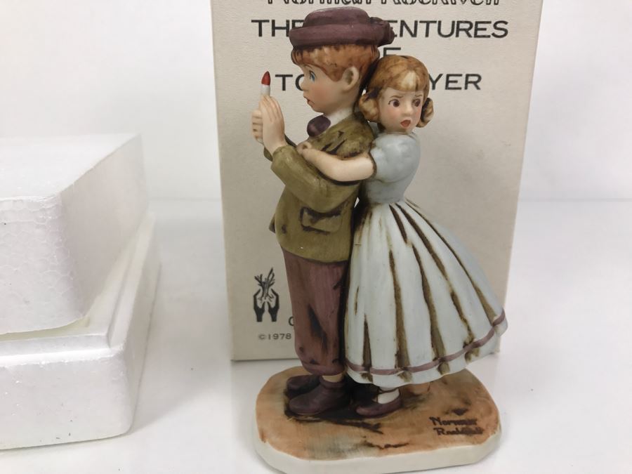 Vintage 1978 Norman Rockwell Figurine Dave Grossman Designs With Original Box The Adventures Of Tom Sawyer Limited Edition Lost In Cave [Photo 4]