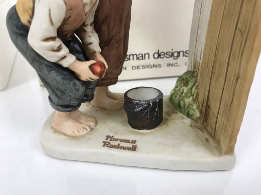 Vintage 1976 Norman Rockwell Figurine Dave Grossman Designs With Original Box The Adventures Of Tom Sawyer Limited Edition Whitewash [Photo 5]