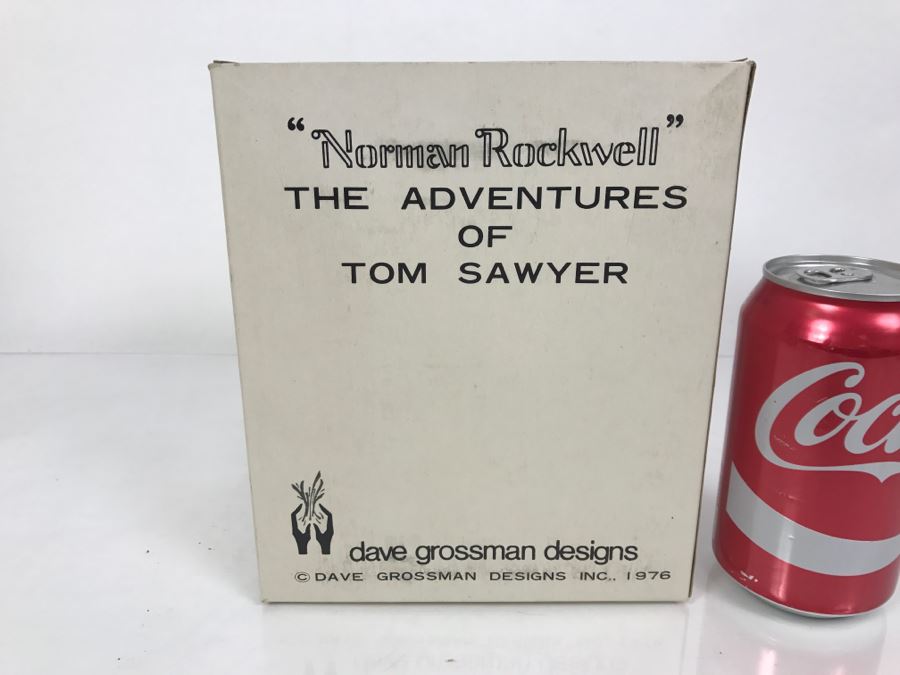 Vintage 1976 Norman Rockwell Figurine Dave Grossman Designs With Original Box The Adventures Of Tom Sawyer Limited Edition Whitewash [Photo 2]