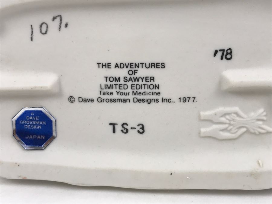 Vintage 1978 Norman Rockwell Figurine Dave Grossman Designs With Original Box The Adventures Of Tom Sawyer Limited Edition Take Your Medicine [Photo 12]