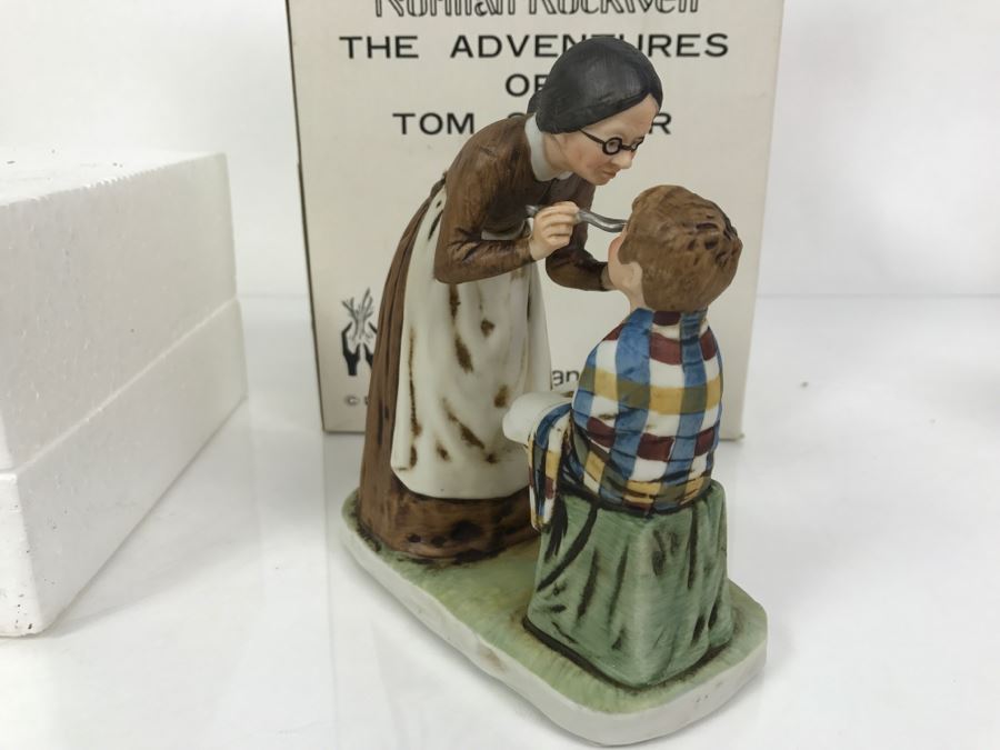 Vintage 1978 Norman Rockwell Figurine Dave Grossman Designs With Original Box The Adventures Of Tom Sawyer Limited Edition Take Your Medicine [Photo 7]