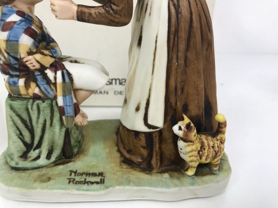 Vintage 1978 Norman Rockwell Figurine Dave Grossman Designs With Original Box The Adventures Of Tom Sawyer Limited Edition Take Your Medicine [Photo 6]