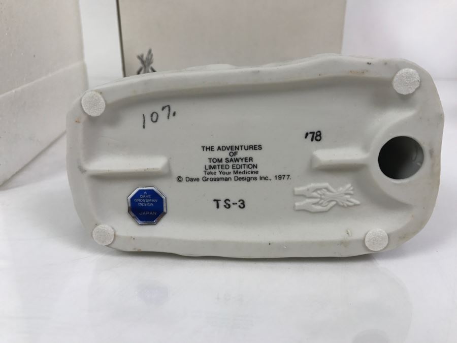 Vintage 1978 Norman Rockwell Figurine Dave Grossman Designs With Original Box The Adventures Of Tom Sawyer Limited Edition Take Your Medicine [Photo 11]