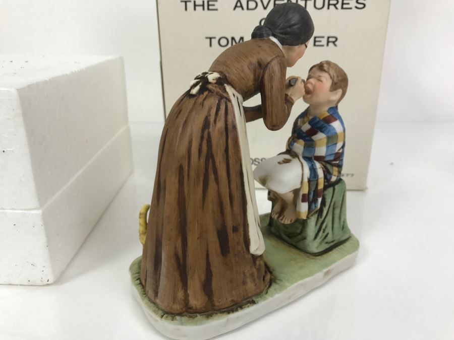 Vintage 1978 Norman Rockwell Figurine Dave Grossman Designs With Original Box The Adventures Of Tom Sawyer Limited Edition Take Your Medicine [Photo 8]