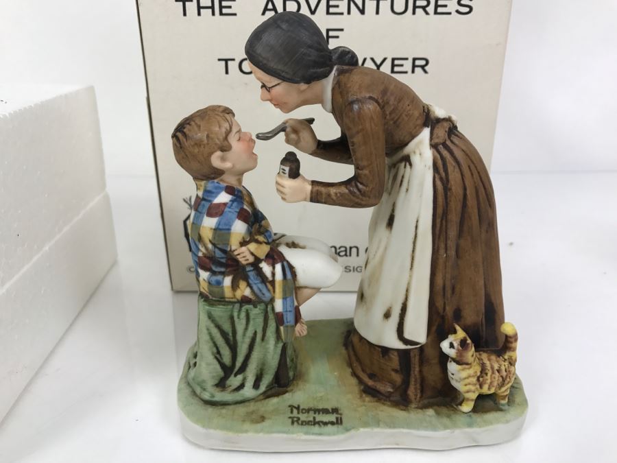 Vintage 1978 Norman Rockwell Figurine Dave Grossman Designs With Original Box The Adventures Of Tom Sawyer Limited Edition Take Your Medicine [Photo 4]