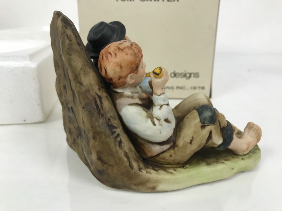 Vintage 1976 Norman Rockwell Figurine Dave Grossman Designs With Original Box The Adventures Of Tom Sawyer Limited Edition First Smoke [Photo 9]