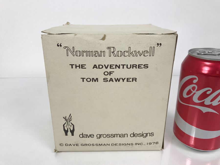 Vintage 1976 Norman Rockwell Figurine Dave Grossman Designs With Original Box The Adventures Of Tom Sawyer Limited Edition First Smoke [Photo 2]