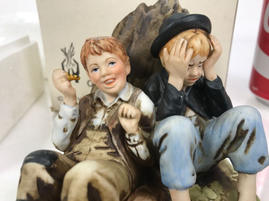 Vintage 1976 Norman Rockwell Figurine Dave Grossman Designs With Original Box The Adventures Of Tom Sawyer Limited Edition First Smoke [Photo 5]