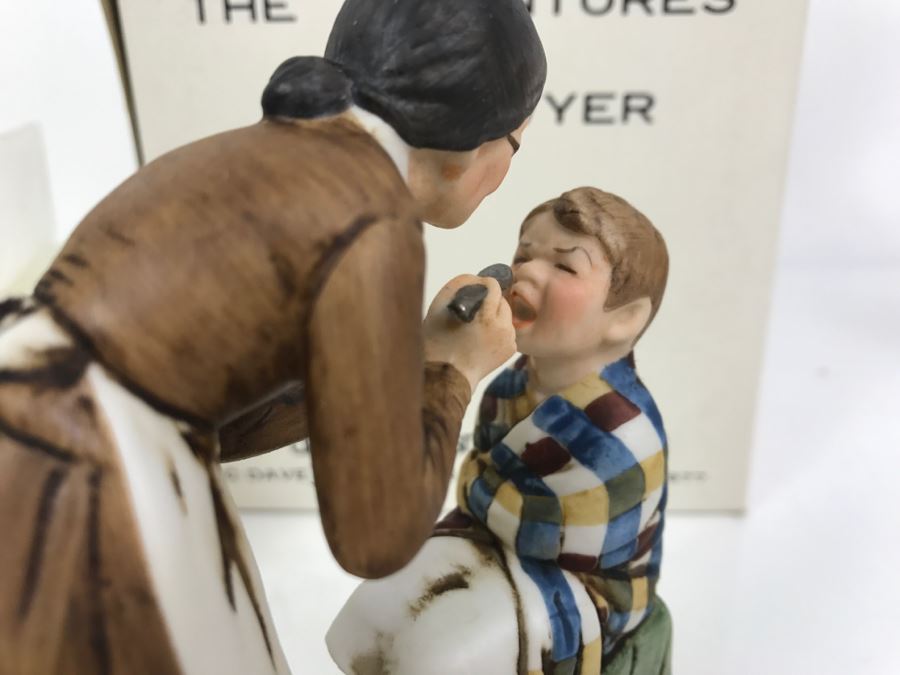 Vintage 1978 Norman Rockwell Figurine Dave Grossman Designs With Original Box The Adventures Of Tom Sawyer Limited Edition Take Your Medicine [Photo 9]