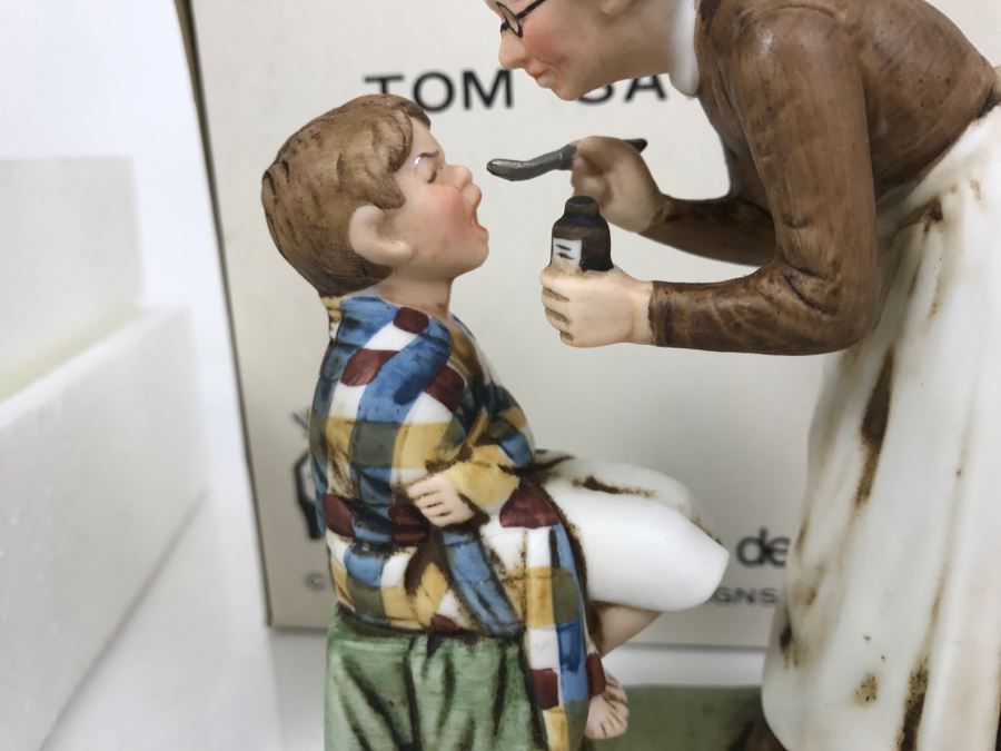 Vintage 1978 Norman Rockwell Figurine Dave Grossman Designs With Original Box The Adventures Of Tom Sawyer Limited Edition Take Your Medicine [Photo 5]