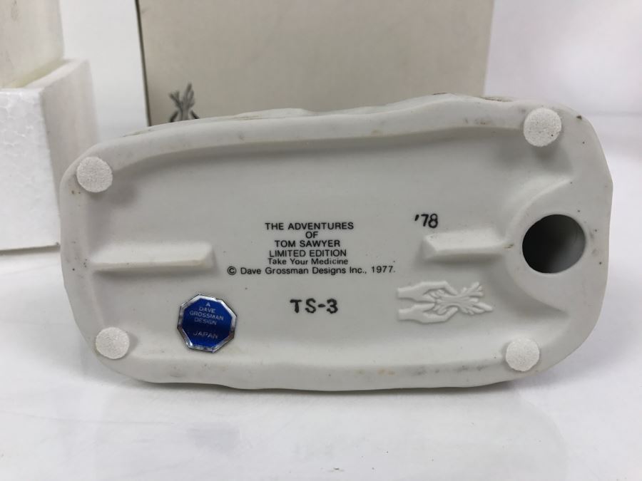 Vintage 1978 Norman Rockwell Figurine Dave Grossman Designs With Original Box The Adventures Of Tom Sawyer Limited Edition Take Your Medicine [Photo 11]