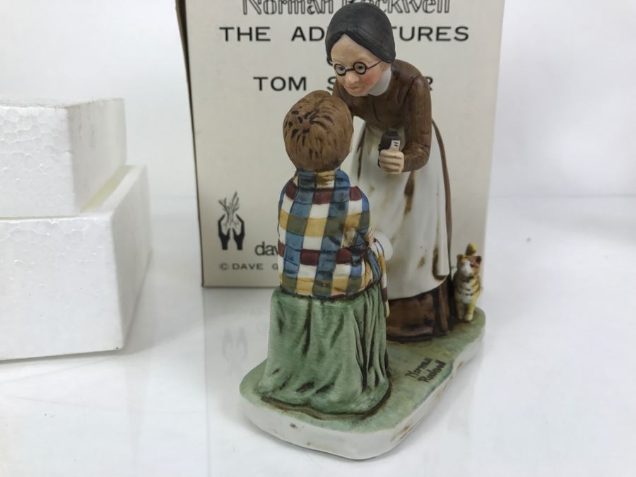 Vintage 1978 Norman Rockwell Figurine Dave Grossman Designs With Original Box The Adventures Of Tom Sawyer Limited Edition Take Your Medicine [Photo 7]