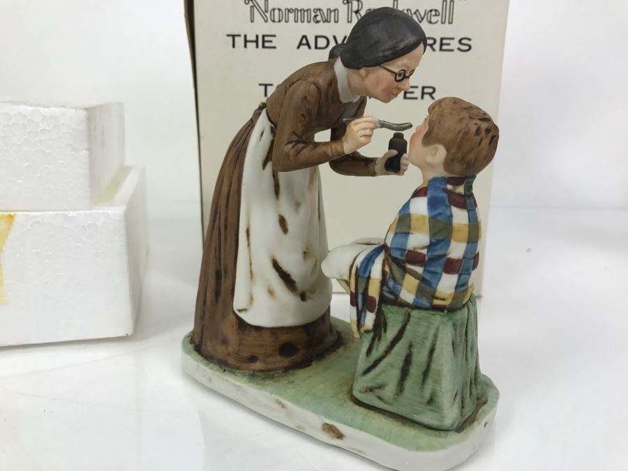 Vintage 1978 Norman Rockwell Figurine Dave Grossman Designs With Original Box The Adventures Of Tom Sawyer Limited Edition Take Your Medicine [Photo 8]