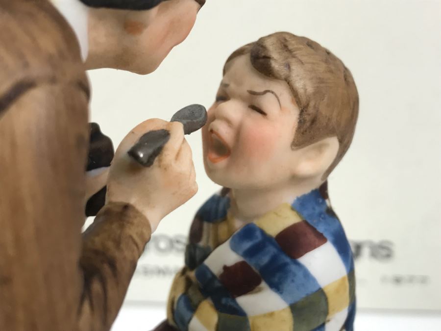 Vintage 1978 Norman Rockwell Figurine Dave Grossman Designs With Original Box The Adventures Of Tom Sawyer Limited Edition Take Your Medicine [Photo 10]
