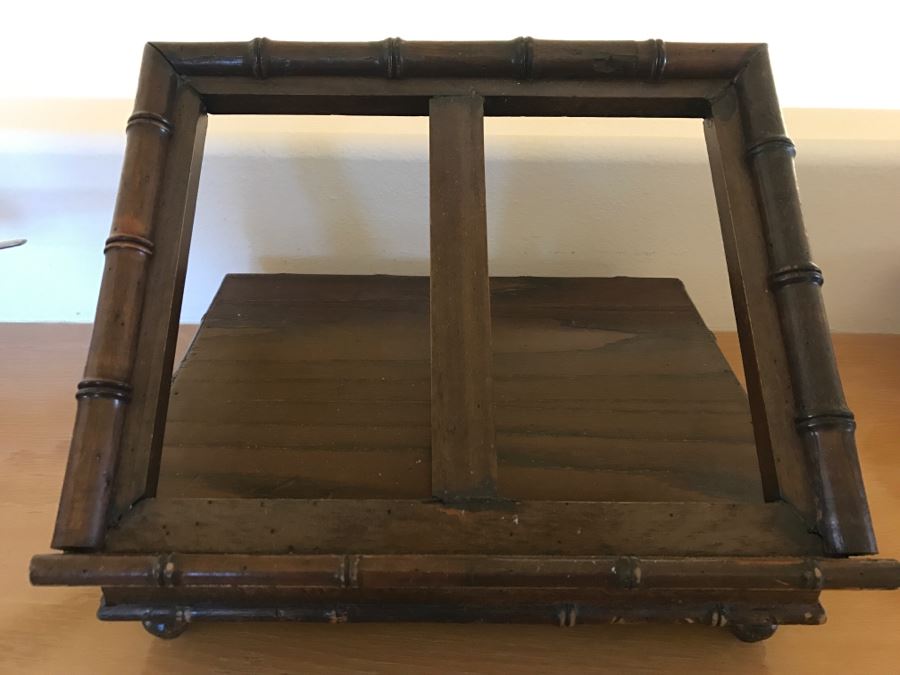 JUST ADDED - Hollywood Regency Bamboo Motif Book Display Stand Adjustable Made In Italy [Photo 2]