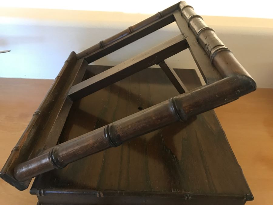 JUST ADDED - Hollywood Regency Bamboo Motif Book Display Stand Adjustable Made In Italy [Photo 7]