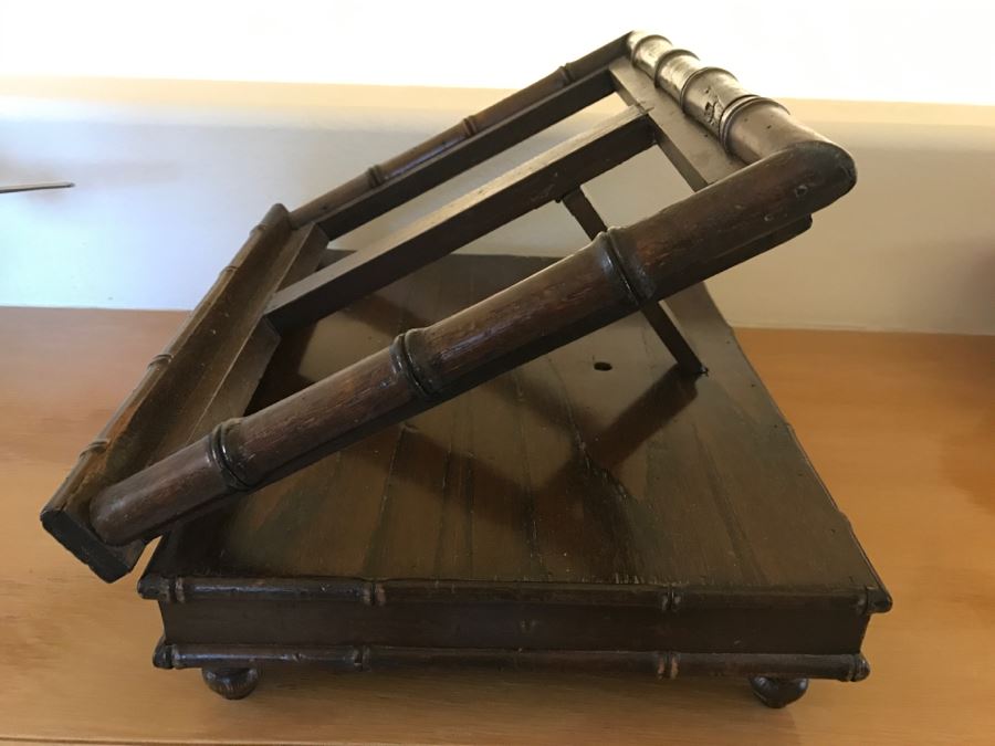 JUST ADDED - Hollywood Regency Bamboo Motif Book Display Stand Adjustable Made In Italy [Photo 6]