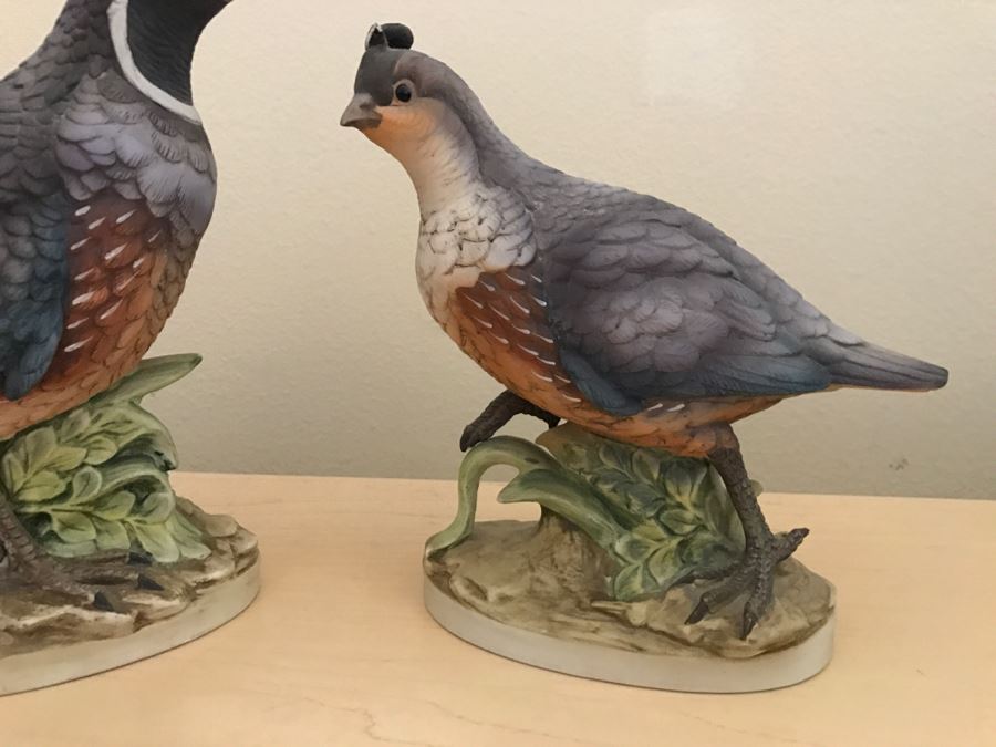 JUST ADDED - Pair Of California Quail Figurine Birds By Andrea [Photo 3]