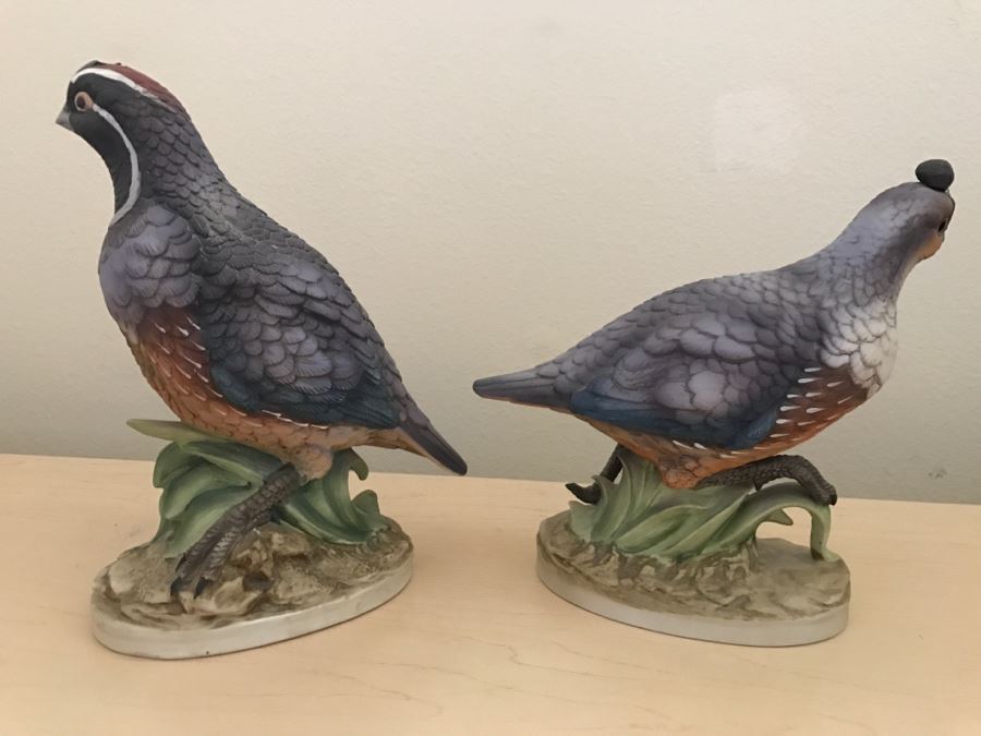 JUST ADDED - Pair Of California Quail Figurine Birds By Andrea [Photo 4]
