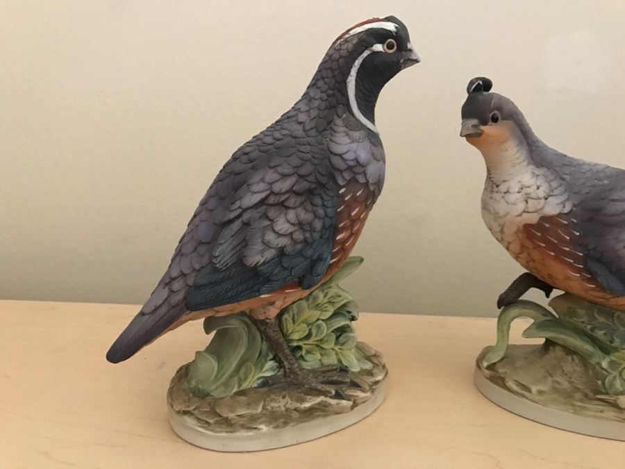 JUST ADDED - Pair Of California Quail Figurine Birds By Andrea [Photo 2]