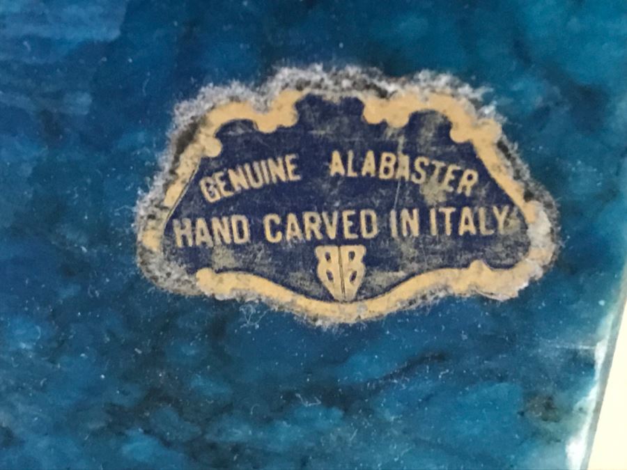 JUST ADDED - Pair Of Vintage Genuine Alabaster Hand Carved In Italy Seahorse Bookends [Photo 7]