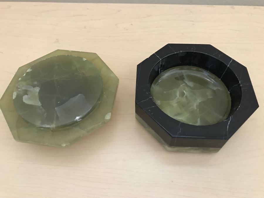 JUST ADDED - Green Stone Covered Trinket Box [Photo 4]