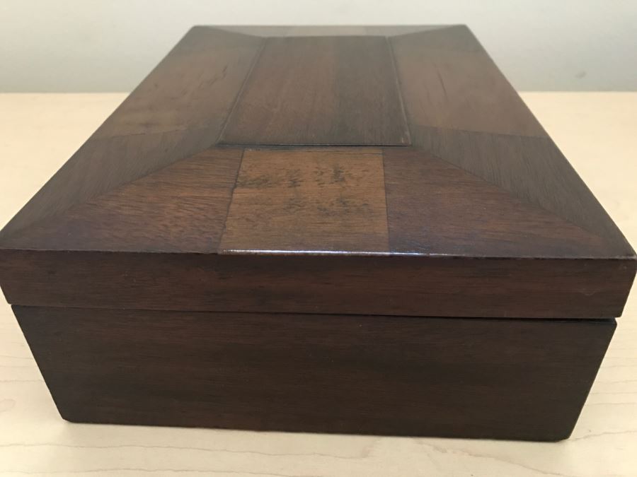 JUST ADDED - Vintage Wooden Box With Lock Missing Skeleton Key [Photo 5]