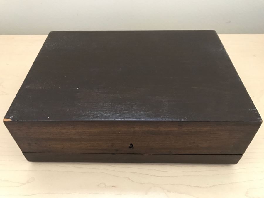 JUST ADDED - Vintage Wooden Box With Lock Missing Skeleton Key [Photo 11]