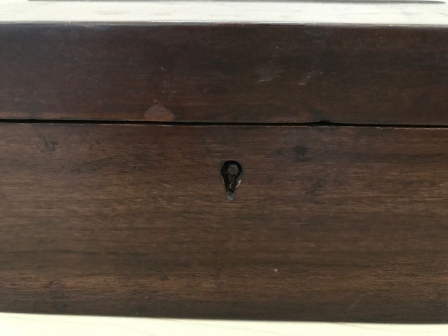 JUST ADDED - Vintage Wooden Box With Lock Missing Skeleton Key [Photo 9]