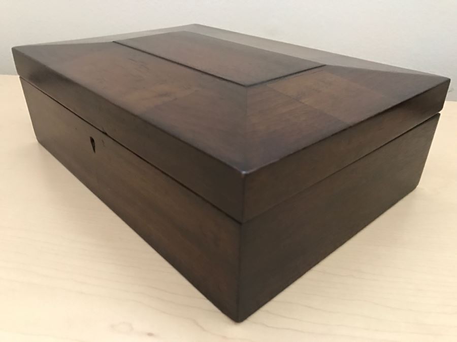 JUST ADDED Vintage Wooden Box With Lock Missing Skeleton Key