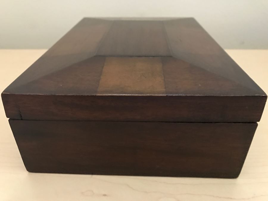 JUST ADDED - Vintage Wooden Box With Lock Missing Skeleton Key [Photo 7]