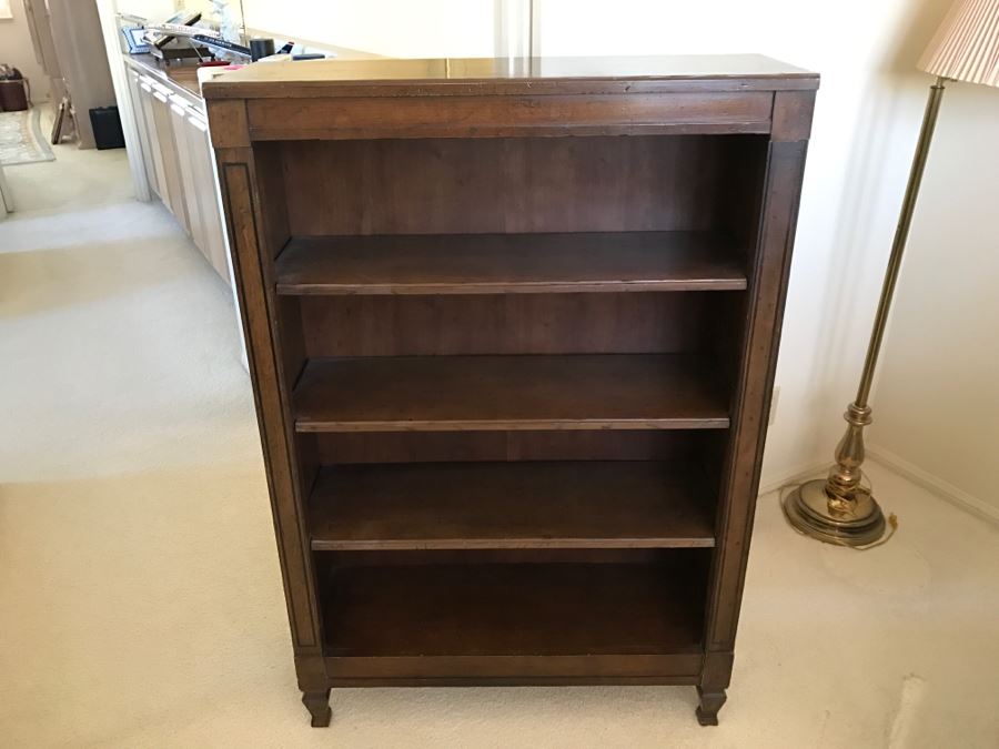 JUST ADDED - Mid-Century Wooden 4-Shelf Bookcase By Heritage Bronzini [Photo 2]