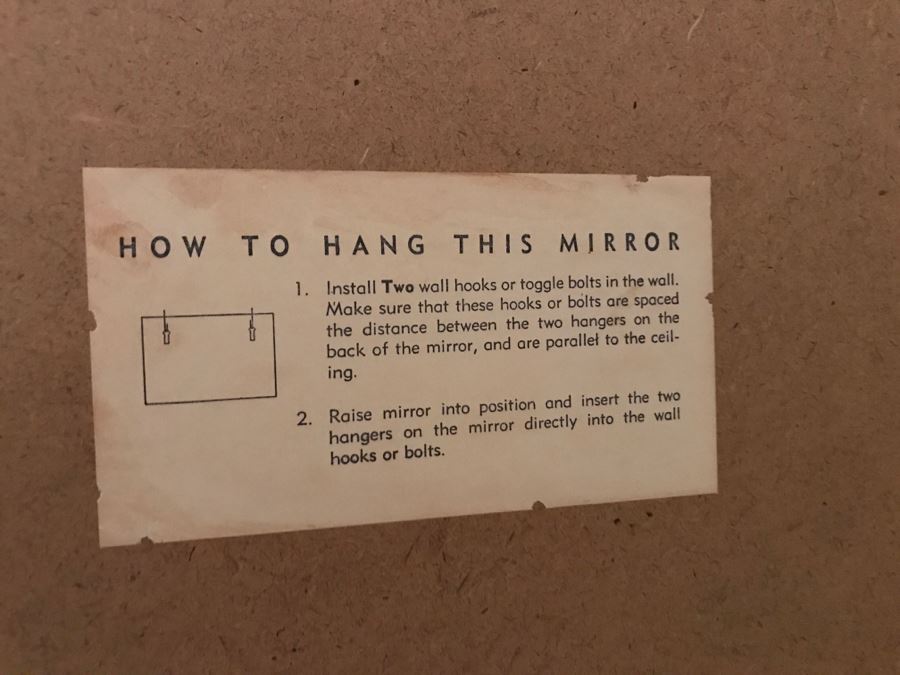 JUST ADDED - Large Beveled Glass Wall Mirror With Gold Trim Frame [Photo 6]