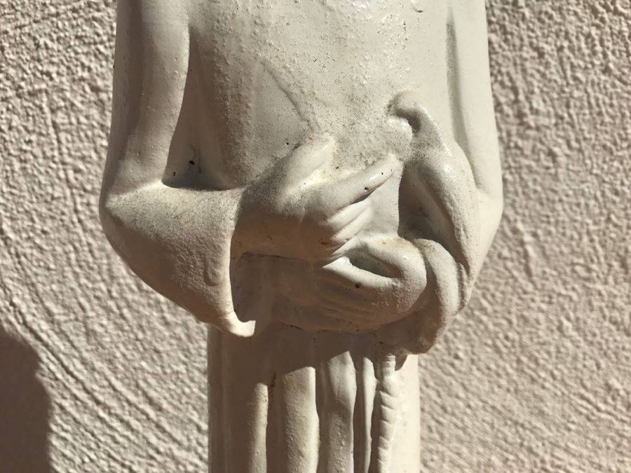 JUST ADDED - St Francis Of Assisi Statue Painted White [Photo 4]