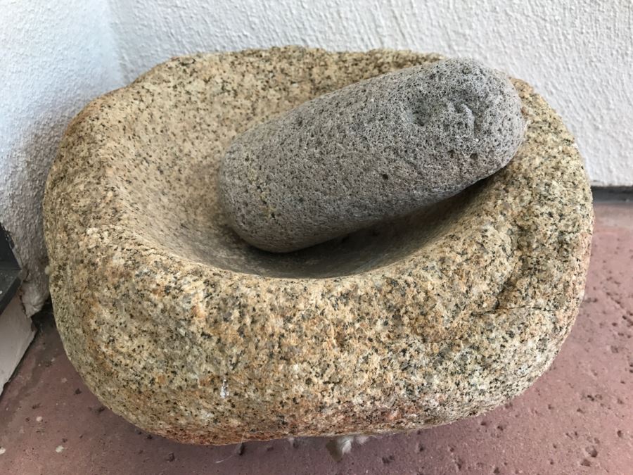 JUST ADDED - Native American Metate And Mano Grinding Stone