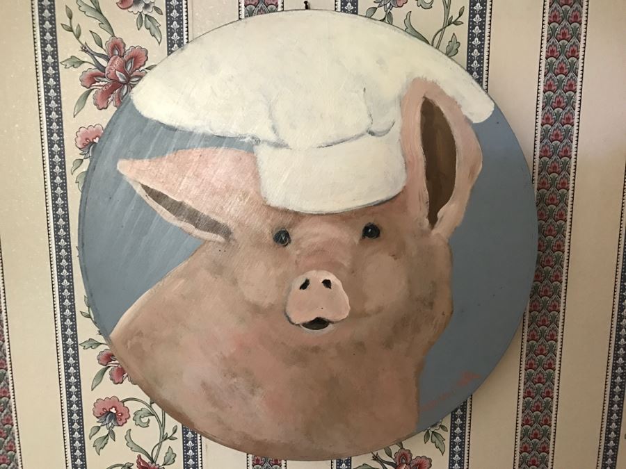 JUST ADDED - Original Hand Painted Chef Pig Artwork By Susan Smith [Photo 2]